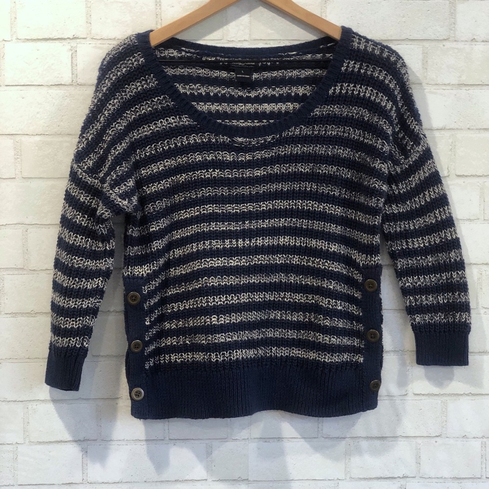 Lucky Brand Knit Sweater | Side Button Detail